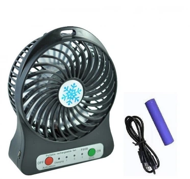 Настольный мини вентилятор Mini Fan XSFS-01 USB с аккумулятором 4.5W Black, портативный охладитель воздуха