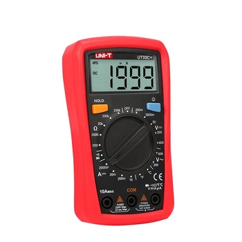 Мультиметр UNI-T UT33C+ — компактний тестер з підсвіткою дисплея, вимірюванням напруги, струму та опору
