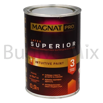 Фарба інтер'єрна Magnat Pro Latex Superior 3 база А латексна 0,9 л біла глибокоматова