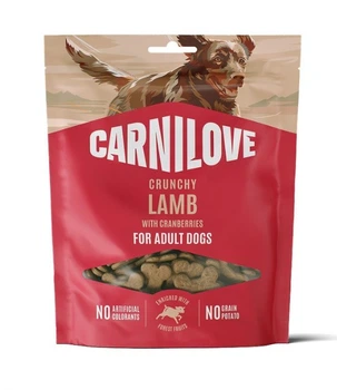 Лакомства хрустящие для собак Carnilove Crunchy Snack Lamb with Cranberries ягнёнок и клюква 200г, 100795