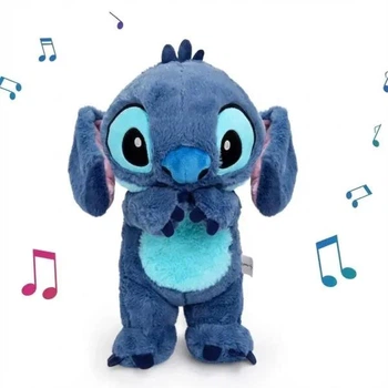 М'яка інтерактивна іграшка Soft Toys «Стіч» з підсвіткою, музикою та ефектом дихання, світиться, колискова