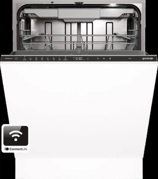 Посудомоечная машина Gorenje встраиваемая, 16компл., a+++, 60см, инвертор, Wi-Fi, AquaStop, сенсорное упр, 3 корзины, белый gv673d63