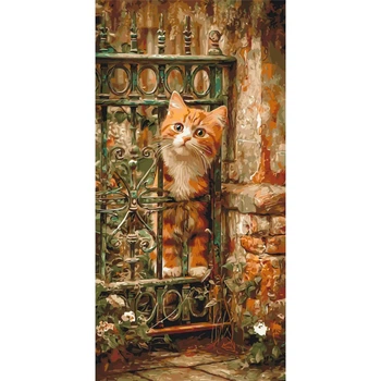 Картина за номерами "Котик у вінтажному саду" LW5209, 40х80 см