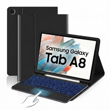 Чехол книжка с клавиатурой для Samsung Galaxy Tab A8 10.5" (SM-X200 / SM-X205) черный (004160)