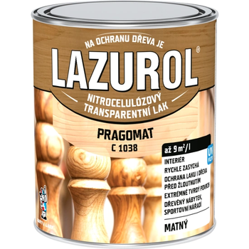 Лак нитроцеллюлозный LAZUROL C1038 PRAGOMAT, 0,375 л, бесцветный, матовый