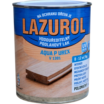 Акрилово-уретановый лак для деревянных полов LAZUROL AQUA P UREX V1301, 5 л, прозрачный, полуматовый