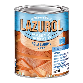 Акриловый лак для дерева LAZUROL AQUA S AKRYL V1302, 5 л, матовый