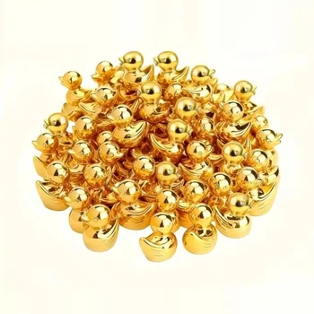 Утята пластиковые, позолоченные, миниатюрные (16x18mm), комплект 20шт