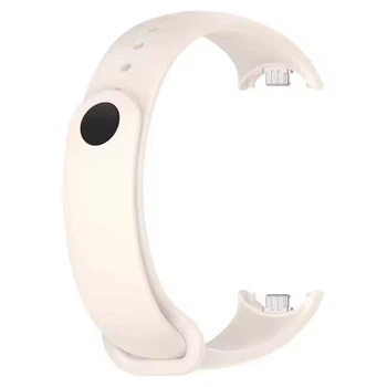 Ремешок Metall-Silicone с металлическим креплением для Xiaomi Mi Band 8/8 NFC, Mi Band 9, Mi Band 10 Original Design Ivory White
