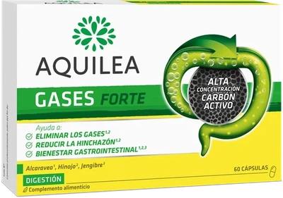 Węgiel roślinny aktywny Aquilea Gases Forte 60 kapsułek (8429603002280)