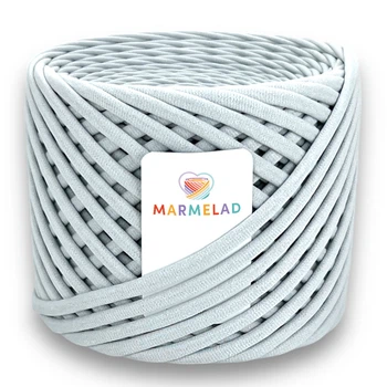 Трикотажна пряжа Мармелад 50 м 3-5 мм Silver Срібло