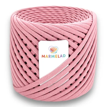 Трикотажная пряжа Мармелад 50 м 3-5 мм Pink Nude Розовый нюд