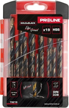 Zestaw wierteł do metalu Proline HSS 1-10 mm 19 szt. 79219 (5903755792198)