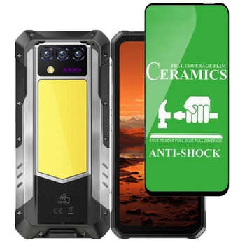 Защитное стекло-пленка Fiji Ceramics для Oukitel WP100 / WP100 Titan полная проклейка черный