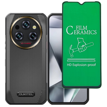 Защитное стекло-пленка Fiji Ceramics для Oukitel WP35 / WP35 Pro / WP35s полная проклейка черный