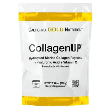 Морской коллаген с гиалуроновой кислотой и витамином C, 5000мг, 206г California Gold Nutrition без запаха