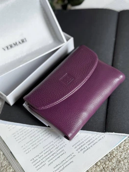 Шкіряний фіолетовий невеликий гаманець VerMari 3907-1806
