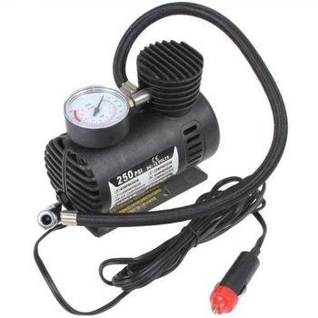 Автомобільний компрессор Air Pump Ji030 12V з манометром насос для шин 250 PSI від прикурювача портативний автокомпресор для коліс автомобіля мотоцикла велосипеда