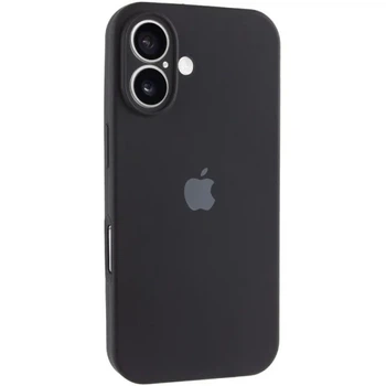 Чохол для iPhone 16 силіконовий Soft-touch Silicone Case Full Size with Frame (AA) Black