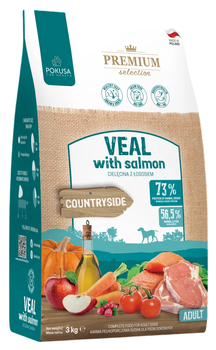 Сухий корм для собак Pokusa Veal & Salmon with Superfoods 3 кг (5906874731178)