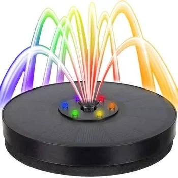 Садовый фонтан на солнечных батареях со светодиодной подсветкой RGB LED