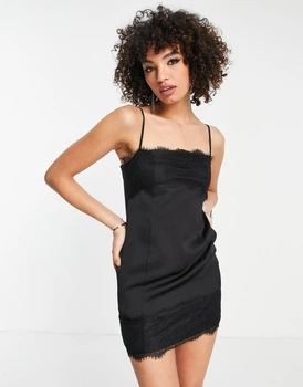 Сукня-комбінація Topshop з мереживною обробкою Чорний UK12/EU40 112868517
