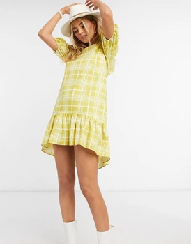 Cукня-міні Topshop Printed mini Poplin Жовтий EU40 1838725