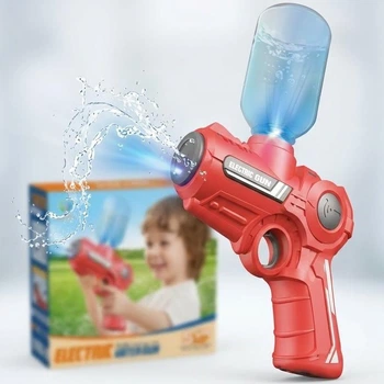 Водяной пистолет Water Gun с подсветкой на аккумуляторе с бутылкой на 200мл дальность стрельбы до 10м 9009