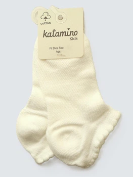 Детские короткие носки для девочки Katamino Lia однотонные сеточка Молочные 26-28 / 3-4 года