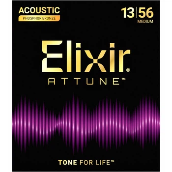 Струны для акустической гитары Elixir 21102 Attune Phosphor Bronze Acoustic Medium 13/56