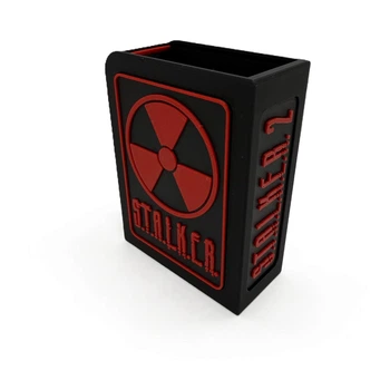 Бокс для колекційних карток зі шторкою у стилі STALKER 2 Червоний (BOX-STK-SLIDE-05)