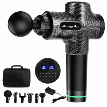 Массажер перкуссионный аккумуляторный Massage Gun MX-30 ударный ручной массажный пистолет для тела спины мышц шеи ног рук вибрационный аппарат глубокого массажа триггерных точек антицеллюлитный восстановление после тренировок + 6 насадок та кейс