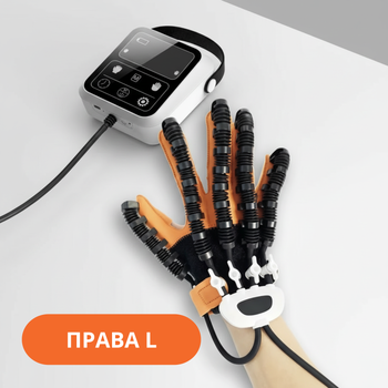 Рукавиця для реабілітації з акумулятором, робот-рукавичка, робот-тренажер для руки та пальців з дзеркальною рукавичкою, Права L