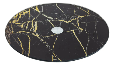 Тортівниця Viva Marble Black 30см скляна, поворотна низька