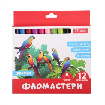 Фломастери 1Вересня Classic Jumbo 12 кольорів