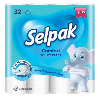 Папір туалетний СЕЛПАК Pro Comfort 32шт. в уп. 2-х шар. білий (3)