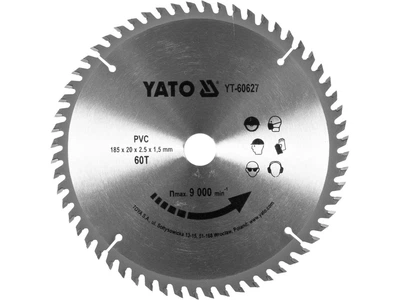 Диск пильный YATO по ПВХ 185 x 2.5 x 20 мм 60 зубьев YT-60627