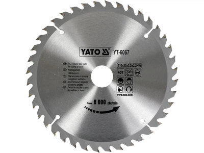 Диск пильный твердосплавный YATO по дереву 210 x 30 x 3.2 x 2.2 мм 40 зубьев YT-6067
