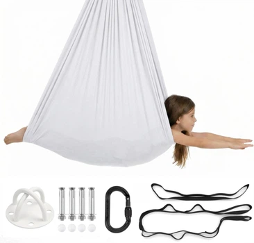 Hamak dla dzieci sensoryczny Acro4f 3 m Biały KH-3X1.5M-WHITE (5901960687032)