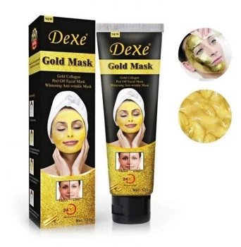 Золотая маска-плёнка для лица Dexe Gold Mask 120 г биоколлагеновая антивозрастная пленка с биозолотом