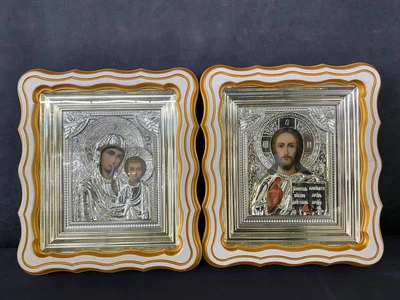 Ікони для благословення молодят Ісус Христос і Пресвята Богородиця 23х26 см Весільні ікони для благословення