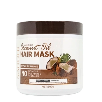 Маска для восстановления волос с кокосовым маслом Sadoer Nourishing Coconut Oil Hair Mask, 500 г (6942349736797)