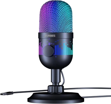 USB-микрофон игровой конденсаторный с RGB-подсветкой для игр, стримов, записи и онлайн-встречаний