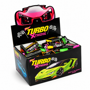 Жевательная резинка Turbo Xtreme Фруктовый микс блок 100 шт