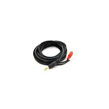 Кабель мультимедийный 3.5mm M to 2xRCA M 3.0m black Voltronic