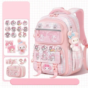 Рюкзак школьный My Melody Май Мэлоди Kuromi Куроми с аксессуарами Розовый (28851)