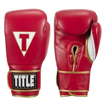 Тренировочные перчатки TITLE Boxing Boxeo Mexican Leather Training Gloves Quatro Красный 16 oz