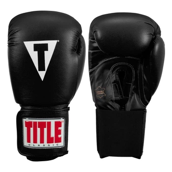 Тренировочные перчатки TITLE Boxing Classic Leather Elastic Training Boxing Gloves 2.0 Черный 14 oz