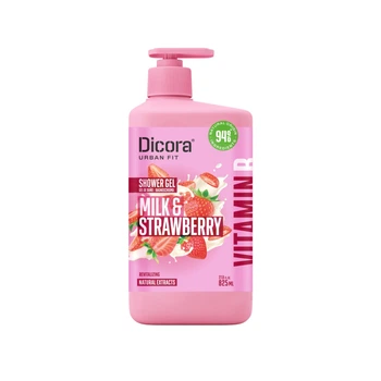 Гель для душу Живильний з вітаміном В Полуниця та молоко Dicora Urban Fit 825 мл 8429871993136