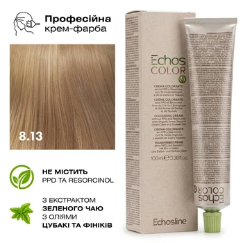 Крем-краска для волос Echosline Echos Color 8.13 Светло русый бежевый 100 мл